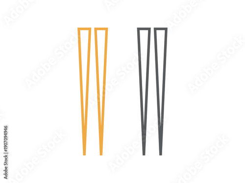 箸のアイコンのイラストのセット