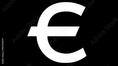 A bold, stylized representation of a currency symbol, rendered in white on a black background