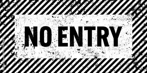 Warning sign with black diagonal lines. Attention, danger or caution symbol. Construction site signage, road safety notice, hazard banner, security alert shield. Vector illustration