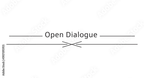 Vector dialogue lines, open dialogue text with intersecting lines, for speech bubble or quote template, isolated on transparent background, png