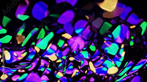 Abstract colorful background with vibrant glowing lights and fluid shapes creating a mesmerizing visual experience