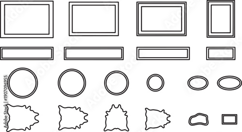 Geometric shapes outline in various formations, showcasing design potential and structural diversity.