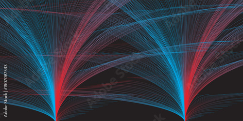 Abstract lines on black background, vector illustration