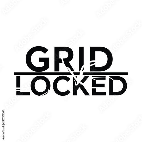 Grid Locked Text Logo Design