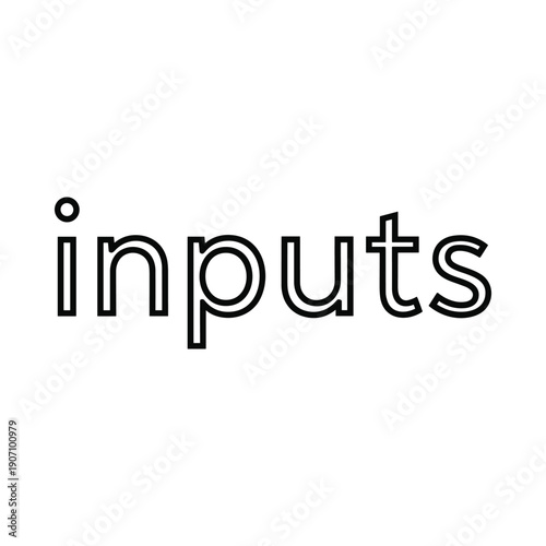 Simple inputs text on white background
