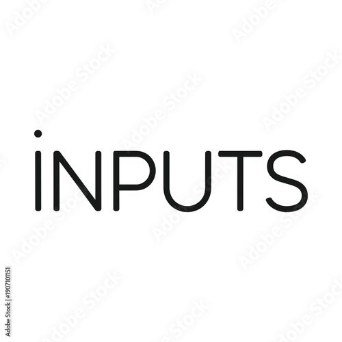 INPUTS text on white background