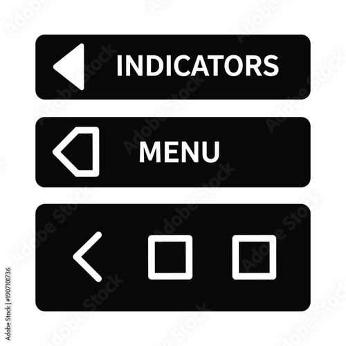 Navigation buttons on a digital device