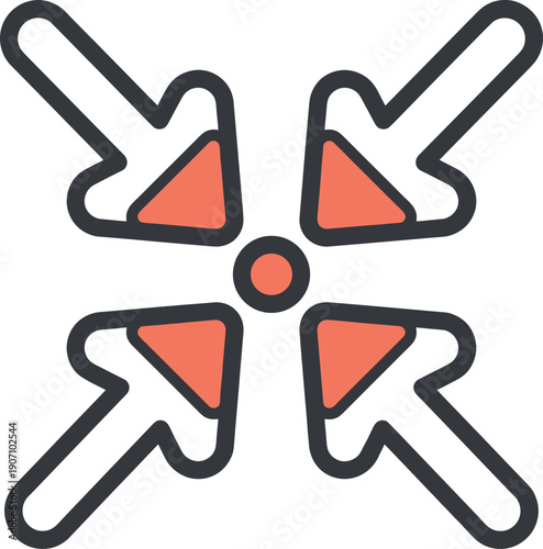 Focus Center Arrows Outline UI Icon