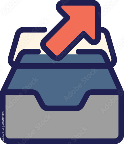 Export upload arrow from tray icon in bold outline style