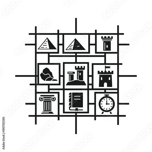 Collection of historical monuments and landmarks