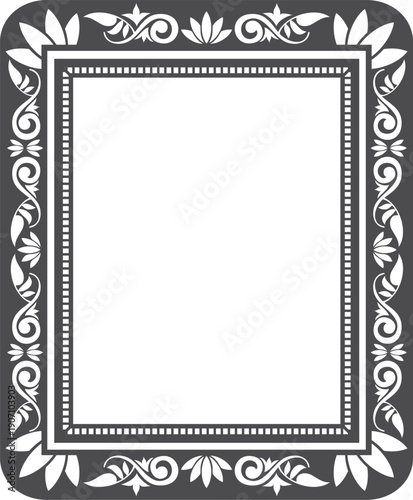 Retro portrait frame. Victorian museum art border
