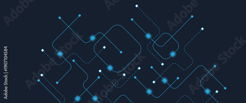 Abstract digital AI circuit board background with tech icons. Digital technology motherboard texture design. Engineering circuit board concept for poster, header, banner, website, presentation