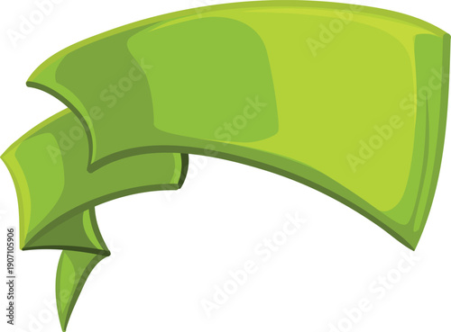 Colorful green tag. Banner ribbon decorative template