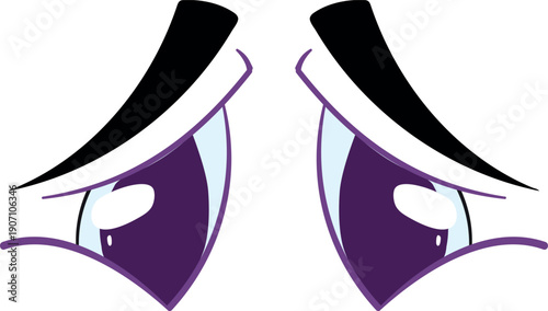 Crying eyes cartoon expression. Sadness grief emotion