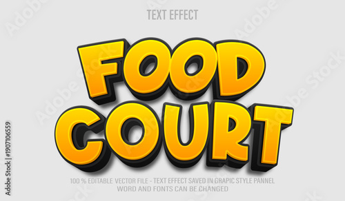 Food Court 3d editable text effect style