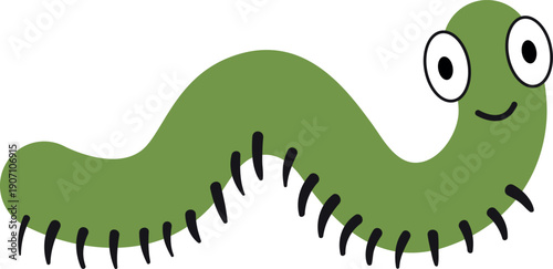 Caterpillar mascot. Garden nature animal. Green insect