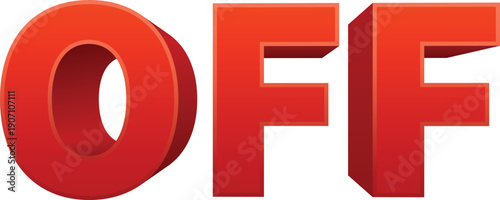 Off 3d word. Price sale banner element