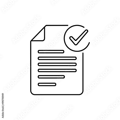 Loan Approval Outline Line Icon on White Background