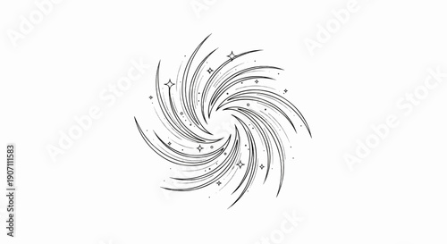 Swirling abstract design with streaks and starbursts