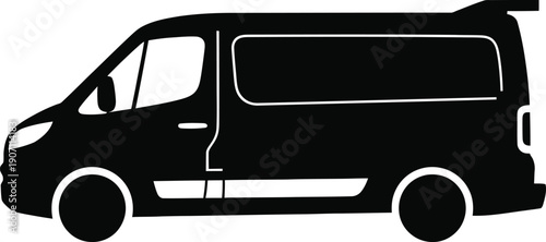 Modern van silhouette for transportation and delivery services