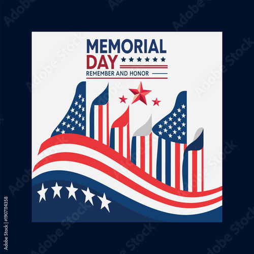 Memorial day remember honor patriotic design