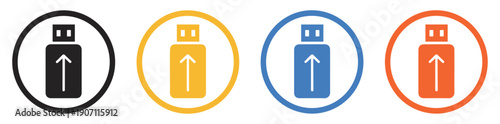usb memory stick icon set