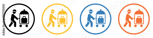 hotel bellboy service icon vector