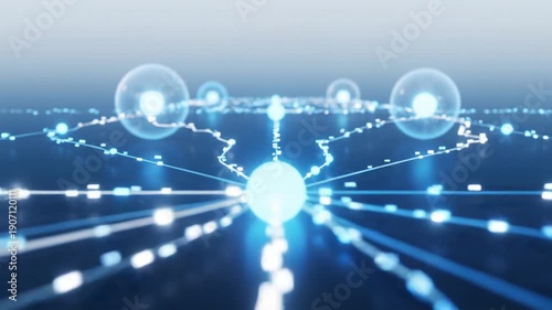 Wallpaper Mural Abstract Corporate AI Workflow Animation with Flowing Data Paths Torontodigital.ca