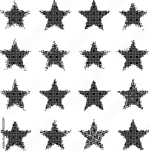 Dagger icons pixelated bitmap dithered texture retro design Y2K aesthetic digital noise lo-fi grunge asset isolated on transparent background vector illustration.