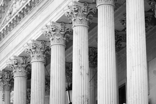 Marble Columns on a Building Graceful Architecture for Law Legal
