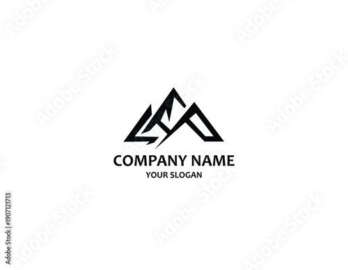 Simple minimalist mountain logo design