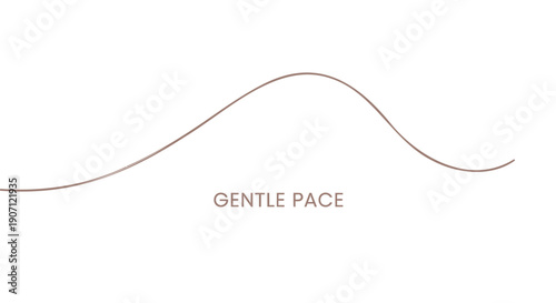 Minimalist vector line graph with 'GENTLE PACE' text, for presentation or infographic, isolated on transparent background, png