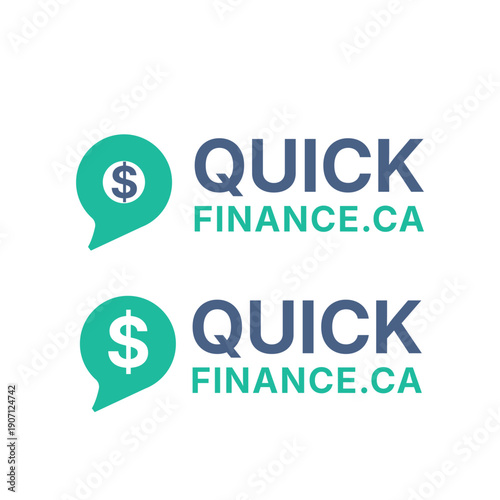Quick finance ca logo with dollar sign speech bubble icon