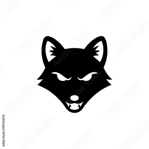Angry Fox for its prey vector minimal illustrator