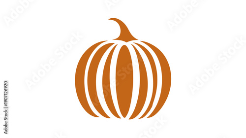 A simplified, stylized pumpkin illustration in orange tones against a white background
