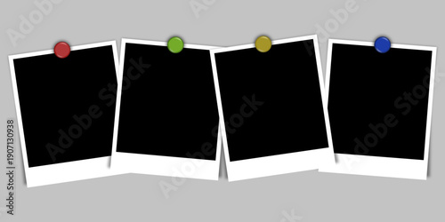 blank photo frames with wall pins