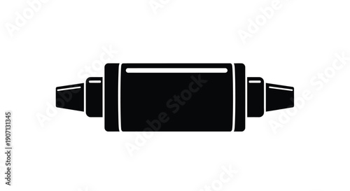 Black and white illustration of a retro cassette tape player