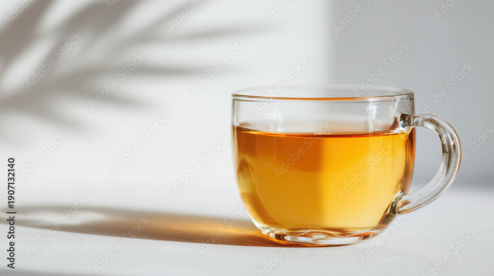 Fototapeta premium Cup of Herbal Tea on Table in Soft Natural Light