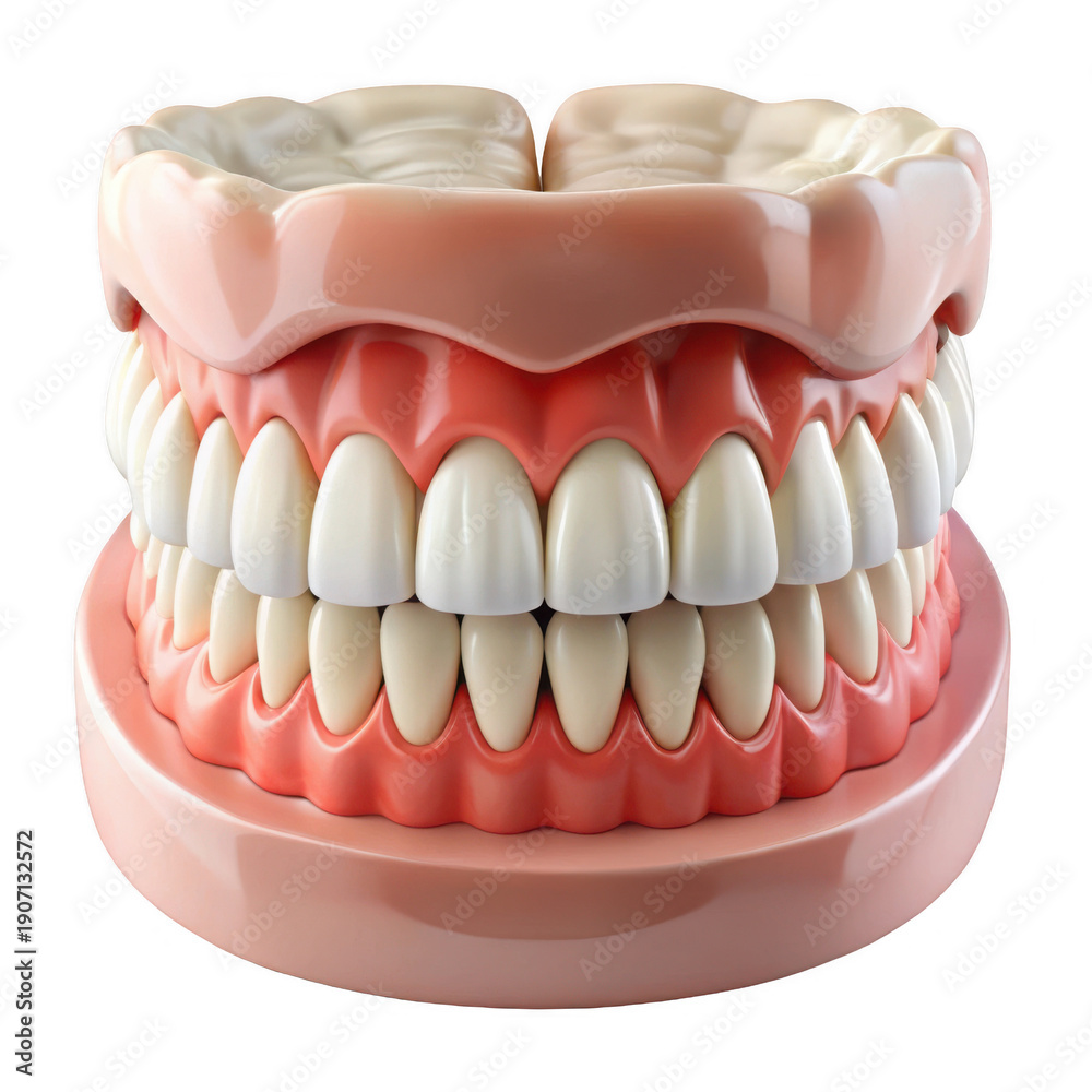 Fototapeta premium Denture model with realistic teeth and gums for dental education