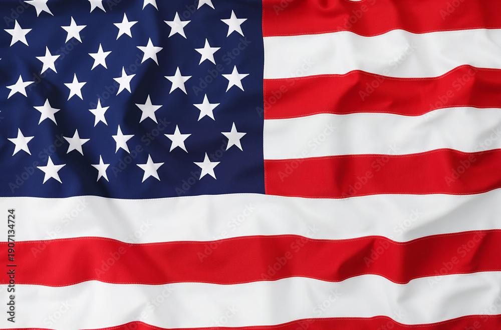 Obraz premium American flag background close up with stars and stripes, patriotic USA symbol, national pride theme