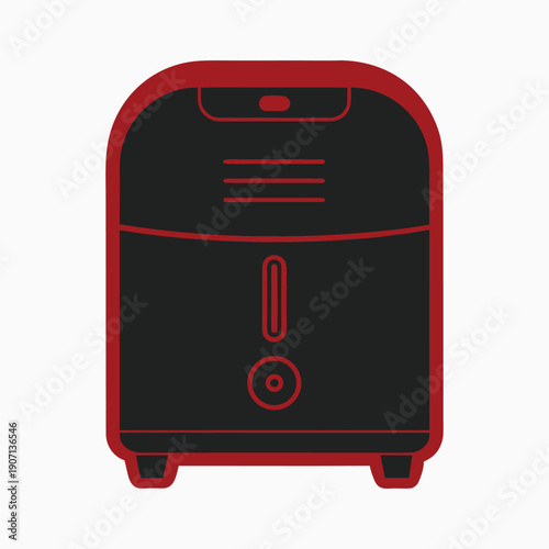 White Outline of a Modern Air Purifier or Humidifier on a Black Background appliance