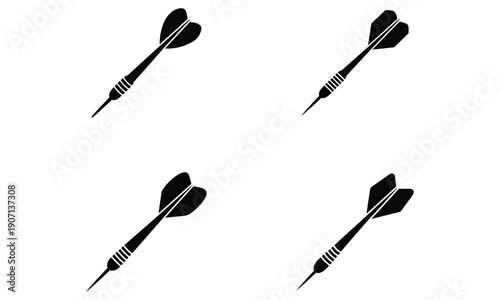 Dart arrow icon set isolated on white background
