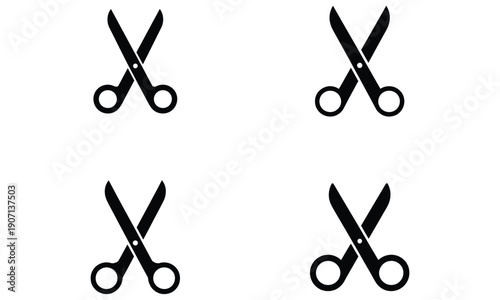 Scissors icon set isolated on white background
