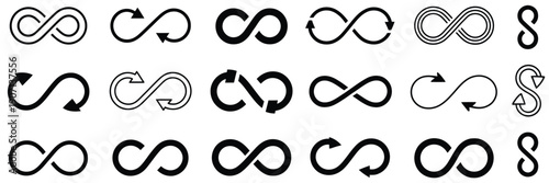Infinity Symbol Loop, versatile design symbol illustrating eternal and continuous repetition, abstract endless cycle, infinite pattern, limitless concept, mathematical and philosophical ideas, vector 