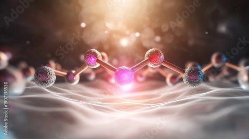 conceptual depiction of a nanoscale energy transfer, with electrons
