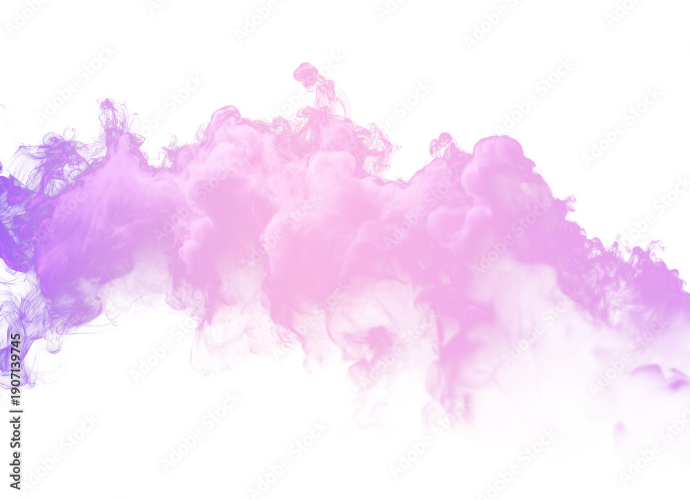 Obraz premium Fantastic neon smoke, a futuristic sky element, a magical neon cloud illuminated by multicolored light. PNG.