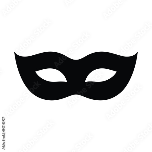 Mysterious black mask for costume party or theatrical performance
