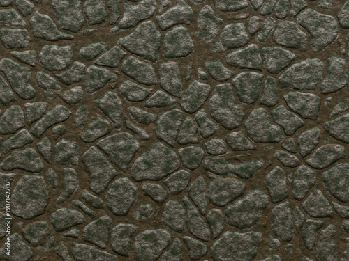 Bild auf Leinwand Classic grey cobblestone floor texture background