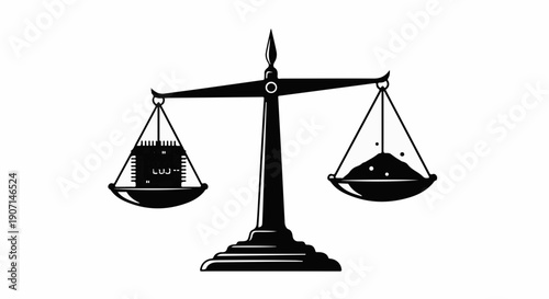 Symbolic scales of justice holding different weights, representing balance and fairness.