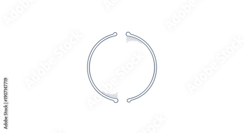 Vector metallic hoop earring, minimalist jewelry design, isolated on transparent background, png